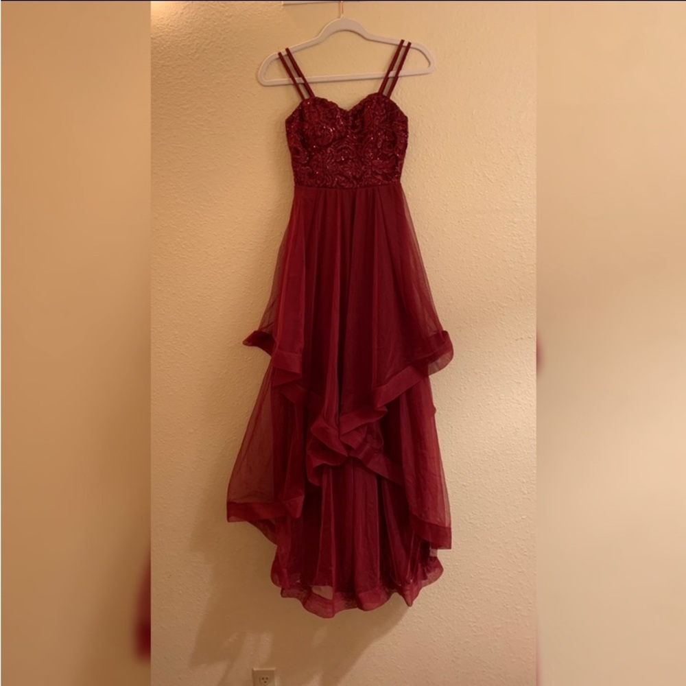 "Fallon" 90's Crimson Red Formal Dress